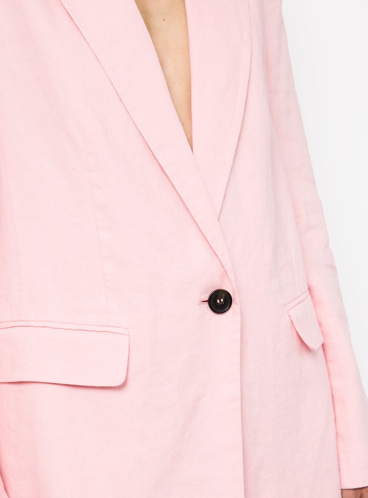 Pink Linen Longline Blazer 16 - Image 3 thumbnail